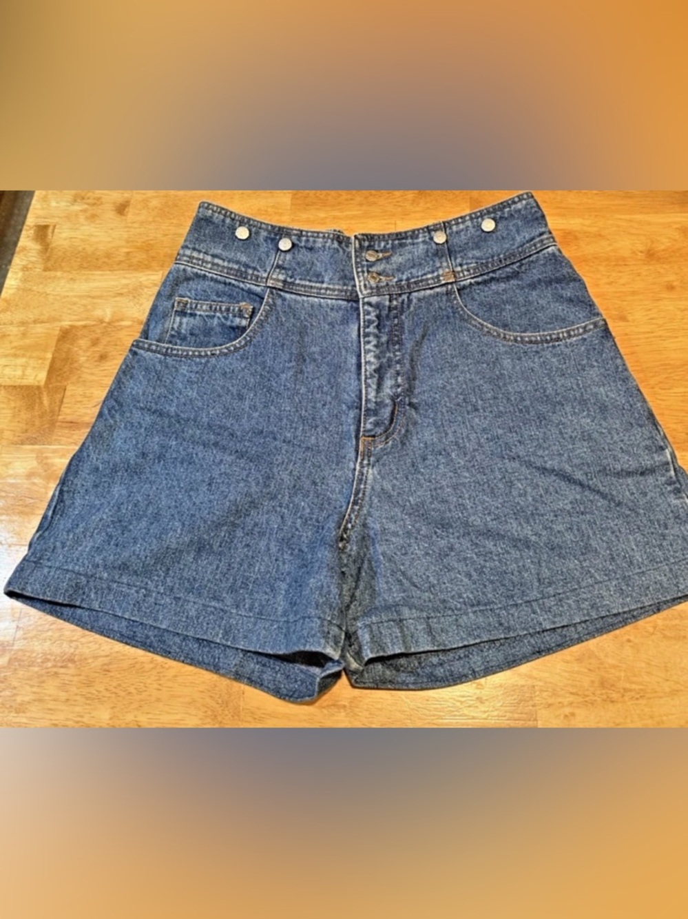 Guess Blue High-Rise Denim Shorts
